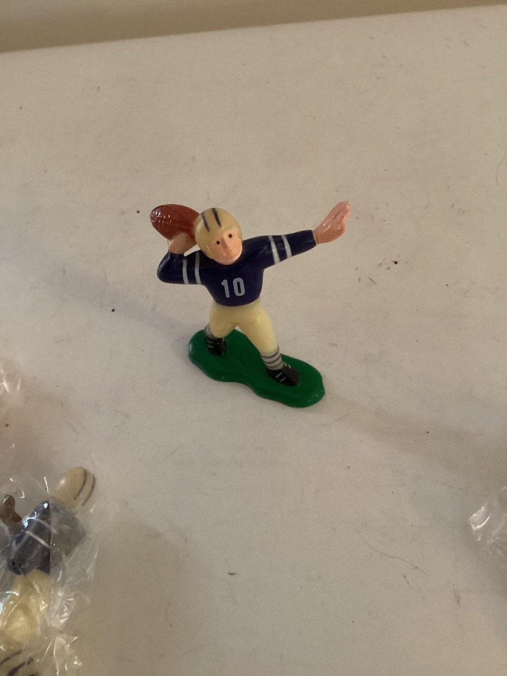 Vintage highly detailed cake topper football figures, set of 4